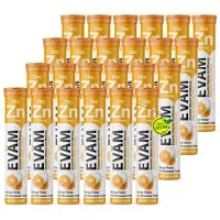 EVÄM Zink Brausetabletten – 10 mg Zink je Tablette, Orange – 5 Tuben à 20 Stück (100 Tabletten)