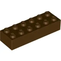 LEGO 2x6 Stein 2456 - 100 Stück Braun
