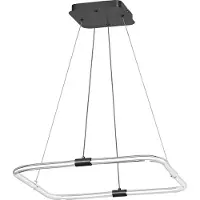 Ledvance Decor Tetragon Pendelleuchte aus geschwungenem Polycarbonat mit LED und Filament-Design, 18 W, 2000 lm, 3000 K, 830 warmweiß, , Click dimmbar, dunkelgrau, Kunststoff (PC)
