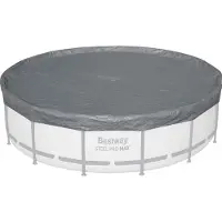 Bestway Winterfeste Premium-Abdeckplane Ø 427 cm, grau, rund