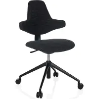 Hjh OFFICE Profi Bürostuhl PALIANO Ergonomischer Schreibtischstuhl ohne Armlehnen Stoff Schwarz Drehstuhl für Büro, Zuhause