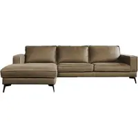 KAWOLA Sofa BLOOM Ecksofa Leder camel Recamiere links