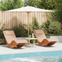 vidaXL Schaukelliegen mit Kissen 2 Stk. Massivholz Akazie, Gartenstühle DesignMöbel Neu