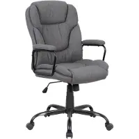 ByLiving Chefsessel STING/ Gaming-Chair/ Metall schwarz pulverbeschichtet/ Webstoff grau/ Armlehnen gepolstert/ Wippmechanik/ Sicherheitsdoppelrollen / B 57, H 99-109, T 67 cm