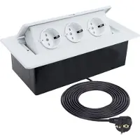 Design Light DesignLight KOMBI BOX weiß 3-fach Einbausteckdose mit 1,5 m Kabel / KOMB-BI-3DE-1,5-03