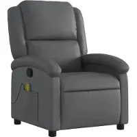 Syfax Massagesessel Relaxsessel Grau Kunstleder