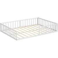 VitaliSpa Bodenbett aus Metall Minno Weiß 205 x 145 cm ohne Matratze, Model 56644
