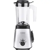 Caso B300 Standmixer, Edelstahlgehäuse, 300 Watt, 0,7 l Behälter, 3 Geschwindigkeiten, Universalzerkleinerer-Zubehör, Becher mit Trinkdeckel