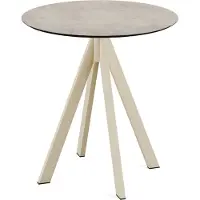 Essentials Infinity Terrassentisch Sand gestell + Moonstone HPL Ø70 cm