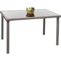 Mendler Poly-Rattan Tisch MCW-G19, Gartentisch Balkontisch, 120x75cm grau
