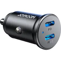 JOYROOM 30W 2x USB-C mini car charger metal - black