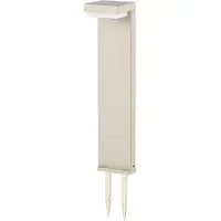 LINDBY Eleazar LED-Solar-Sockelleuchte, beige, Alu, Sensor - , Eleazar, dimmbar, Beige, für Terrasse, Aluminium