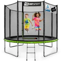 Hop-Sport Trampolin Outdoor - Ø 305 - Trampolin mit außenliegenden Sicherheitsnetz, stabiler Rahmenkonstruktion und Sicherheitszertifikaten - Komplettset