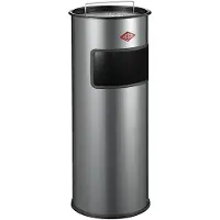 Wesco 150601-11 Standascher 30 in SILBER mit Sieb und 30 Liter Abfallvolumen / Mülleimer / Ascher