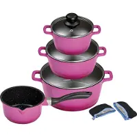 King Topf-Set Set, je 1 Kochtopf Ø 16/20/24 cm, 1x Stielkasserolle Ø 16 cm, 7 Stk. tlg. Aluminiumguss