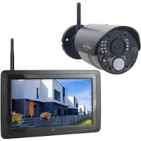 Elro IP Überwachungskamera Set mit Aufzeichnung, 7 Zoll Monitor, Bewegungsmelder