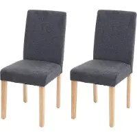 Chefgastro 2er-Set Esszimmerstuhl Stuhl Küchenstuhl klassisch und zeitlos | HxBxT 90x43x56cm | Sitzhöhe 45cm | Textil | helle Beine | Anthrazitgrau