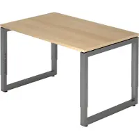 Bümö Schreibtisch Serie-R - Größe: 120 x 80 cm, Gestell: Graphit, Nachbildung: Eiche