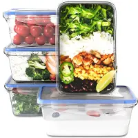 Classbach Frischhaltedosen mit Deckel | 5er Set | 100% dicht | Meal Prep Boxen | für Mikrowelle Spülmaschine Gefrierfach geeignet | C-FHD 4007 K