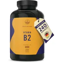 True Nature Vitamin B2 – 240 Kapseln (8 Monate Vorrat) – Riboflavin Vegan -