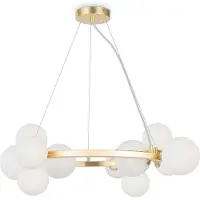 Maytoni Dallas Pendelleuchte, Hängeleuchte 11x G9 matt Weiß Gold-Farbe