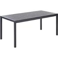 Beliani Gartentisch Schwarz Kunstholz und Aluminium für 6 Personen 180x90 cm Rechteckig Modernes Design Outdoor Terrasse Garten Ausstattung Möbel