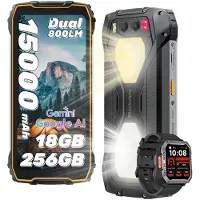 Blackview BV7300 Outdoor Handy incl W60,15000mAh/45W/7W Reverse Charging, 18GB+256GB, 6.67",50MP+32MP, Ohne Vertrag, 800LM Camping lampe, Gemini, NFC