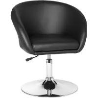 Amstyle Relaxsessel SPM2.157 Loungesessel Kunstleder Cocktailsessel schwarz Sessel Drehbar Esszimmerstuhl 120 kg Clubsessel Leder-Optik Drehstuhl