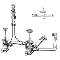 Villeroy & Boch Ab- und Überlaufgarnitur für CISTERNA 6702 mit Excenterbedienung / Ersatzteil / Ventil