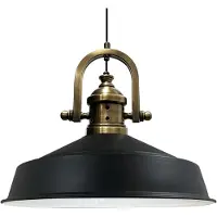 Bamyum Pendelleuchte Hängelampe Industrial Schwarz Metall, Ø40cm, E27, Vintage Lamp
