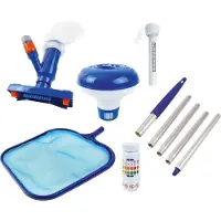 Happy People 77538 - Wehncke - Poolpflegeset 5-teilig – Kescher, Sauger, Thermometer & Zubehör