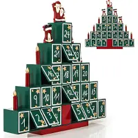 Spiel Werk Adventskalender zum Selbstbefüllen 24 Türchen Nachhaltig Wiederverwendbar Kinder Mädchen Jungen Weihnachtskalender DIY Holz Dekoration, Model:Adventskalender Pyramide