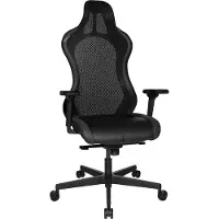 Topstar Gaming Stuhl - Schwarz - Kunstleder - Netzgewebe - höhenverstellbare Armlehnen