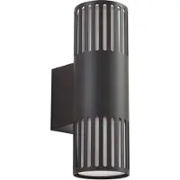 LINDBY Außenwandleuchte Lurinda, 2-flg., schwarz, Ø10cm