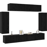 vidaXL TV-Schrankset 6 pcs Schwarz Eichen-Optik 100 x 30 x 30 cm