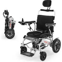 Vevor Rollstuhl Elektrisch Faltbar, 21 km Reichweite, medizinischer Roller bis 136 kg, Elektrorollstuhl mit verstellbarer Rückenlehne, tragbarer 53-cm-Sitz, E-Rollstuhl für Senioren & Behinderte