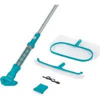 Bestway Poolpflege-Set AquaSurge mit akkubetriebenem Poolsauger, Kescher und Poolbürste für Poolgrößen bis 610 cm