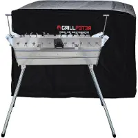 Grillpeter Mangal Ararat Edelstahl 2mm Schaschlikgrill 11er Drehspieß Haube Elektromotor