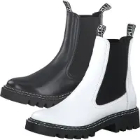 Tamaris Damen Stiefeletten Leder Chelsea Boots 1-25455-27, Größe:39 EU, Farbe:Weiß
