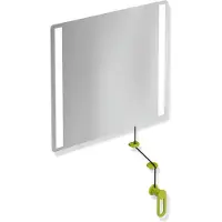 Hewi LED-Kippspiegel basic der Serie 801, mit integrierter LED-Beleuchtung, in Farbe 74 (Apfelgrün)