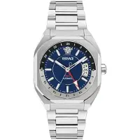 Versace VE0I00225 V-Contempo GMT Automatik silber blau Edelstahl Herren Uhr NEU