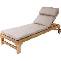 Axi Rama Gartenliege aus Teak Holz mit Kissen | Sonnenliege aus Teakholz mit verstellbarer Rücklehne - 4 Positionen | Sonnenbett / Liege mit Rollen für Draußen / Garten