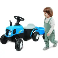 Jamara Ride-on Traktor New Holland mit Anhänger blau 6V