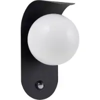 LINDBY LED-Außenwandleuchte Lacie, Sensor, schwarz/weiß, Alu