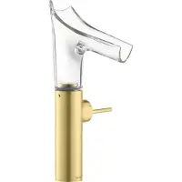Hansgrohe Waschtisch-Einhebelmischer Axor Starck V 220 m Glas, unverschließ Abl.garn, brush. br