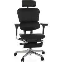 Hjh OFFICE Luxus Chefsessel ERGOHUMAN PLUS LEGPRO GEN2 Ergonomischer Bürostuhl mit Armlehnen (höhenverstellbar) Leder Drehstuhl für Büro, Zuhause