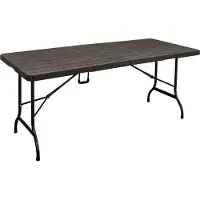 DELUKE Gartentisch MELVIN Holz-Optik - Kunststoff, Braun, 180x75x72cm | Klapptisch Esstisch Wetterfest Outdoor Tisch