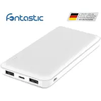 Fontastic Power Bank Renz10 10.000mAh, 2x USB-A & 1x Typ-C Ladezustandsanzeige, In & Output 5V / 2A, weiß