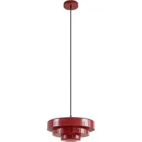 LINDBY Hängeleuchte Tivra, rot glänzend, Ø 35 cm, Metall