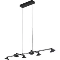 LUCANDE Hängelampe Steve , dimmbar, schwarz, für Wohn- / Esszimmer, Metall, Modern